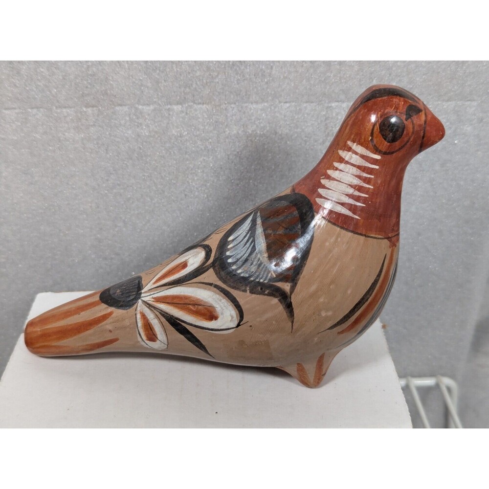 Vintage Tonala Hand Painted Dove Bird Mexican Ceramic Pottery Mexico Art TN10